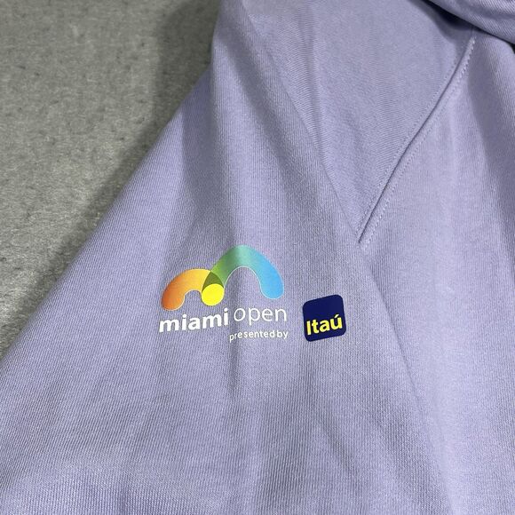 Lacoste Sweatshirt Large Purple Sport Miami Open 2023 Edition Hoodie Full Zip - Picture 6 of 15